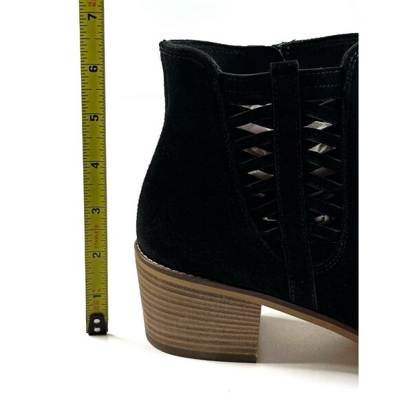 Paul Green Vienna Black Suede Ankle Boots Women's US 8.5 UK 6 Booties Cutout New - Picture 7 of 11
